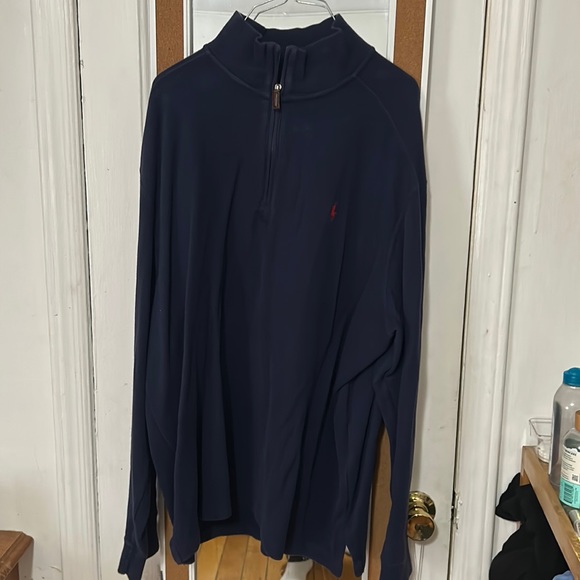 Polo Ralph Lauren navy blue zip up sweater. XXL